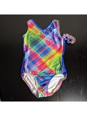 GK Elite Womens Adult Small AS Sleeveless Rainbow Gymnastics Leotard NEW